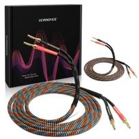UCINNOVATE Speaker with Speaker Terminal Plug Banana Braided Speaker Wire for Audio Amplifiers and Subwoofers 3m/2-pack Cable, Pre-cut, Plugs,
