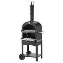 Outdoor Pizza Oven, 12  Pellet Fire Ovens, 2-Layer Pizza Oven Wood Fired, Wood Burning Outdoor Pizza-Oven with 2 Removable Wheels, 1000 Max