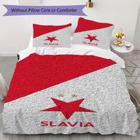 SK Prahos Slavia rašto patalynės komplektas antklodės užvalkalas pagalvės užvalkalas namų dekoravimas gimtadienio dovana (1 * antklodės užvalkalas + 2 * pagalvės užvalkalai be šerdies)86 135x200cm
