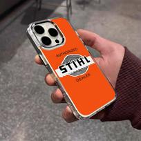 S-STIHLs Grandininio pjūklo logotipas Telefono dėklas IPhone 17 Air 16 E 15 14 13 12 11 Plus Pro Max Galvanizuotas Skaidrus Minkštas Dėklas iPhone 15 Pro Max