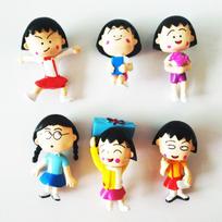 6pcs/set Anime Chibi Maruko Chan PVC Action Figure Kawaii Ornament Toys Collection Mini Model Doll Birthday Gifts 6cm