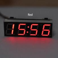 3 viename Mini automobilio skaitmeninis laikrodis Termometras Voltmeteris LED ekranas Skaitmeninis laikmatis Automobilio interjero modifikacija Elektroniniai priedai