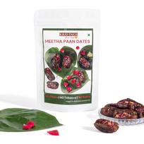 Kravings Meetha Paan įdaryti datulės su paan lapeliais, Gulkand 150g, Sveikas mažo glikeminio indekso energijos užkandis, Turtingas kalio ir geležies, Meetha Paan Khajoor Muk