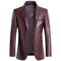 Spring and Autumn New Men's Leather Suit Fashionable Korean Style Casual Suit Loose Casual Leather Suit Jacket XL raudona