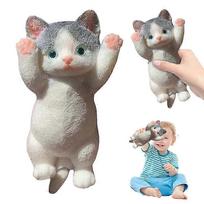 2-Pack Taba Cat Squishy for Kids Adults, Furry Chubby Cat Squishies Toys for Stress Relief, Super Soft Squeeze Fidget Toy 25-26s