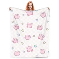 K-Kirby Stars Cute Collages Super Warm Blanket Camping Plush Throw Blanket Novelty Outdoor Flannel Bedspread Sofa Bed Cover 75x90cm