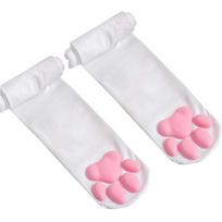 Thigh High Socks  Thigh High Socks Cute Cat  Pad Socks balta