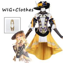 Navia Cosplay Kostiumas Perukas Kepurė Rinkinys Moteriška Suknelė Uniforma Helovino Šventė Mergaitėms Apranga L-(Suit+Wig+Hat)