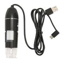 Skaitmeninis mikroskopas USB C tipo Micro USB 3 viename 50x–1600x didinimas 8 LED didinamasis stiklas Kamera