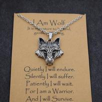 Norse i am wolf Viking Celtics karoliai vyrams/moterims Populiarus totemo amuletas su kortele Papuošalai Dovanos Dropshipping Didmeninė prekyba gray
