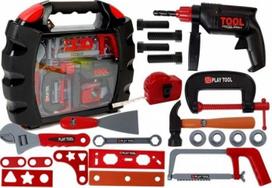 Žaislinis meistro įrankių rinkinys Lean Toys DIY Tool Kit, juoda sp./raudona sp./pilka sp.