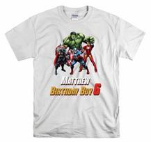 Avengers Spider-man Iron Man Superhero T Shirt Personalized Custom Name C4 3XL white