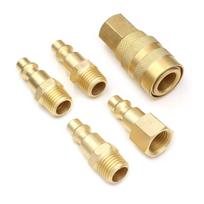 Oro žarnos jungtys 1/4  NPT oro jungiklio ir kištuko rinkinys Universalūs greito jungimo oro jungtys Žalvarinis greito jungimo rinkinys oro įrankiams