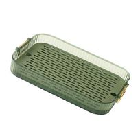 Dish Drain Tray Multipurpose Innovative Light Luxury Double Layers Efficient Draining Drain Tray for Tea Fruit Dish L Large 35.83x15.75in