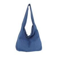 Solid Color Shoulder Bag Women's Denim Tote Bag šviesiai mėlyna spalva