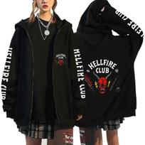 Stranger Things Printed hooded loose zipper jacket S juoda