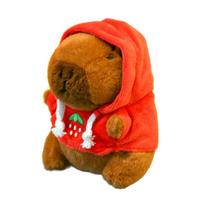 Mielas Kapibaros Pliušinis Žaislas Su Hoodie ir Sparnais Imitacinė Lėlė Mažas Dydis Pliušiniai Žaislai Anime Pūkuotas Žaislas Gimtadienio Šventės Raktų Pakabukas raudona