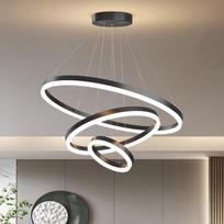 Liangtu Dining Room Three-Ring LED Pendant Light juoda