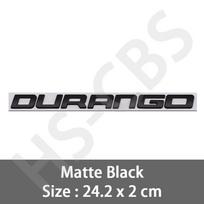 1Pc Metal Durango Letter Word Logo Badge Car Rear Trunk Emblem Stickers Auto Body Decorative Decal Door Fender Sticker Accessories matinė juoda spalva