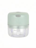 Belaidis nešiojamas elektrinis česnakų smulkintuvas, mini česnakų grūstuvas, kompaktiškas lengvai naudojamas virtuvės įrankis Solid Color&Green-100ML