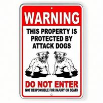 Metal Poster Pitbull Guard Dog Warning Sign Home Decor Gift