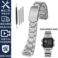 Casio 3299 laikrodžiui AE-1200 AE1200 AE-1200WH AE1300 W-216 W-218 A158 A158W/A168 nerūdijančio plieno laikrodžio apyrankė vyrams 18 mm 18mm-width sidabras