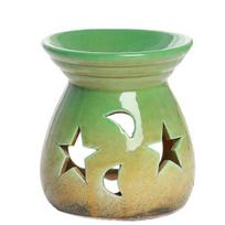 Ceramic Wax Melt Warmer Essential Fragrance Oil Diffuser Small Tea Light Candle Holder Desk Incense Aroma Burner for Home Bedroom Decor žalia
