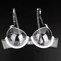Seksualus permatomas skaidrus push-up liemenėlė moterims Itin plonos nematomos liemenėlės Minkšti TPU plastikiniai petnešėlės Skaidrios apatinės kelnaitės 36&One Size skaidri