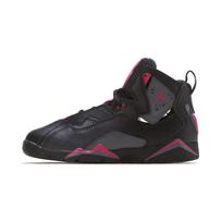 Jordan True Flight High top Children's Basketball Shoes Black Pink Children Aged 3 7 Years Old 342775-009 33.5