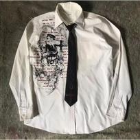 STREETRICH Y2K Balti marškiniai Retro marškinėliai Harajuku Vyrams ir Moterims Kaukolė Šventieji Raštai Ley2k Viršutiniai drabužiai Grunge Viršutiniai drabužiai S gray