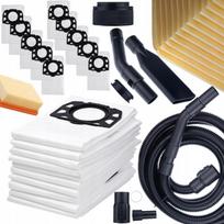 Rosfix 10 Bags + Filter For Kärcher Wd6 Wd4 Wd5 Mv4 Vacuum Cleaner + Hose / Tube For Kärcher Vacuum Cleaner 4M