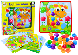 Smeigtukų dėlionė Lean Toys Button Idea, įvairių spalvų