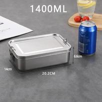 Stainless Steel Bento Box Metal Lunch Box with Lockable Clips Food Storage Containers for Work  Snack Boxes 1