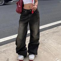 Y2K Street Baggy Jeans American Retro Fashion Loose Denim Pants Basic Grunge Low Waist Sweatpants Korean Women S
