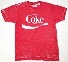 ENJOY COKE T-shirt Vintage Distressed COCA-COLA Soda Tee Men's MEDIUM Red New Unisex T-Shirt M