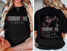 Resident Evil Requiem Marškinėliai Senoviniai Nusidėvėję Leon Kennedy Gerbėjo Marškinėliai Unisex Marškinėliai L