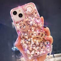 Glitter Rhinestone Phone Case For VIVO V50 Lite Pro V50E V29E V40E V30E V27E 4G 5G Bling Crystal Crown Butterfly Pearl Flower Design VIVO V27e