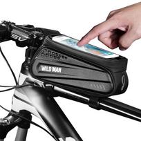 vandeniui atsparūs dviračio krepšiai MTB dviračio mobiliojo telefono dėklas Tup lietimui jautrus ekranas Dviratis Priekinis viršutinio vamzdžio balnelio dėklas Dviračių priedai juoda