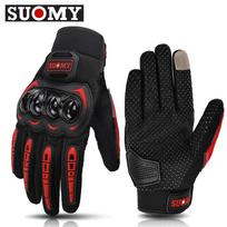 SUOMY Motociklininko Pirštinės Vasarinės Vyriškos Kvėpuojančios Pilnų Pirštų Motokroso Lenktyninės Pirštinės Moto Biker Važiavimo Pirštinės Motociklo Aksesuarai M raudona