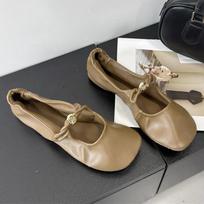 Retro Fashion Mary Jane Shoes Women Comfort Soft Sole Casual Shoes Female Yellow Elegant Brand Flat Shoes Zapatos De Mujer 35 tamsiai ruda spalva