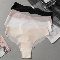 4PCS Ultra-thin Transparent Panties Women Sense Sexy Female Seamless Low-rise Solid Color Comfortable Quick Drying Underwear M&1pc