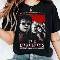 Vintažiniai „The Lost Boys“ marškinėliai Vamzdis Siaubo Filmas Marškinėliai Vyrams Moterims Vasariniai Moteriški Marškinėliai Juodi Laisvalaikio Apvalia Kaklo Medvilniniai Marškinėliai S