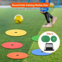 10x Flat Cones Floor Dots Field Court Markers Non Slip Rubber Spot Markers Plates for Soccer Agility Speed Football Drills žalia