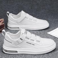 Vyriški batai vyrams Balti sportbačiai PU odiniai loaferiai Velcro batai Lengvi kvėpuojantys vaikščiojimo batai Zapatillas 39 balta