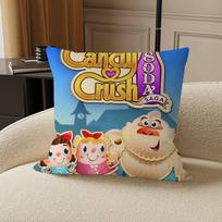 C-Candy Crush Saga Personalizuota pagalvės užvalkalas Vaikų miegamojo Laukinio vakarėlio dekoras Pagalvės užvalkalas vaiko Gimtadienio dušo dovana 12x12Inch