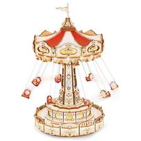 Roboitme Rokr 3D Puzzle Model Kits Music Box DIY Happy Round Decoration Swing for 14+ Years Best gifts