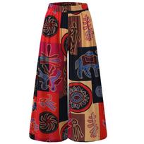 Women Harem Pants Baggy Hippie Bohemia Boho Yoga Aladdin Trousers Plus Size KTB S raudona