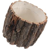 Medinis konteineris Rustiškas vazonas Pastoralinė gėlių dėžutė Medinis vazonas Žievės kibiras Augalų vazonai Sukulentai Bonsai Vaza Sodo reikmenys 17.00X17.00X13.50CM