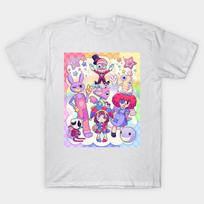 Men Black Print T-shirt The Amazing Digital Circus No-Cut Transfer Paper Print Cotton Tshirt L balta