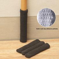 4Pcs/set Universal Floor Protector Chair Leg Sock Knitting Anti-Noise Table Foot Cover Elastic Non-Slip Furniture Legs Sleeves tamsiai pilka spalva